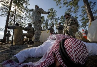 Výcvik vojáků USA před misí v Iráku.