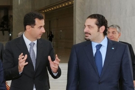 Sa'ad Harírí (vpravo) se syrským prezidentem Baššárem al-Assadem.