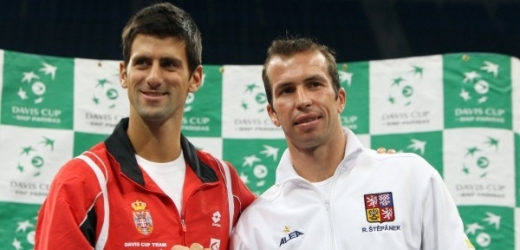 Novak Djokovič (vlevo) s Radkem Štěpánkem.