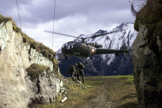 Výcvik rakouské armády v horském terénu v Tyrolích.