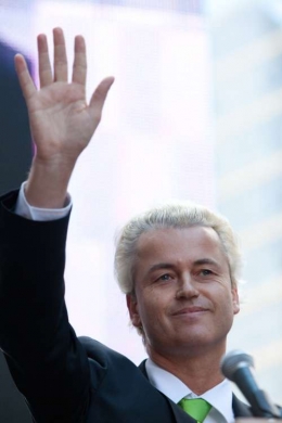 Wilders během projevu k výročí islámského teroru 11. 9. 2010 v New Yorku.