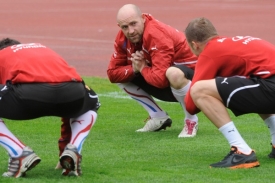 Jiří Štajner během tréninku reprezentace.
