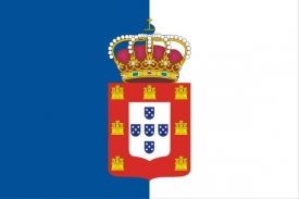 Portugalská královská vlajka z roku 1830.