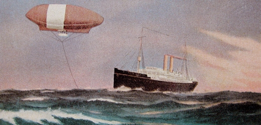 Parník Trent zachraňuje 17. října 1910 vzducholoď America, která se pokusila přeletět Atlantik.