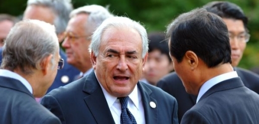 Dominique Strauss-Kahn se zástupci delegací. 
