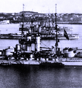 Dreadnoughty rakouské armády, lodě Prinz Eugen, Szent István, Tegetthoff a Viribus Unitis. 