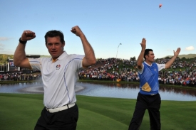Lee Westwood (vlevo) je evropským patriotem, což dokazoval i při letošním Ryder Cupu.