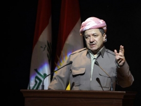 Výsledná koalice bude záviset na tom, kam se přikloní Kurdové. Prezident autonomní oblasti Masúd Barzání.