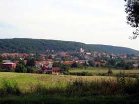 Městečko Pustiměř (dříve také Pustoměř) na Vyškovsku. 