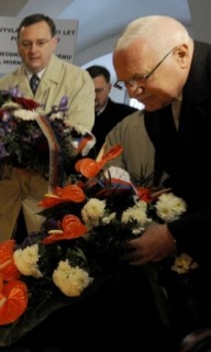 Prezident Václav Klaus během dnešního svátku.