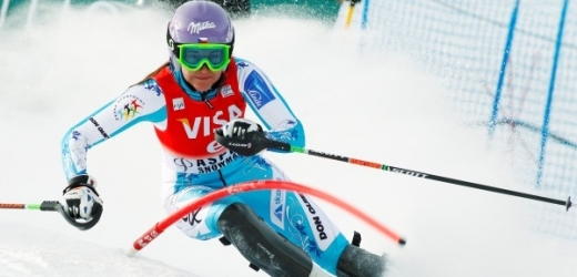 Šárka Záhrobská při slalomu v Aspenu.