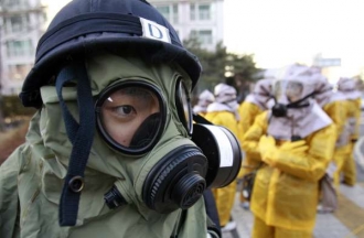 Jihkorejci při dosud největším cvičení civilní obrany (prosinec 2010).