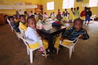 Sirotci v jednom z humanitárních zařízení ve rwadské metropoli Kigali.