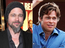 Herec Brad Pitt před a po proměně.