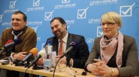 Vít Bárta, Radek John a Kristýna Kočí na ideové konferenci strany.