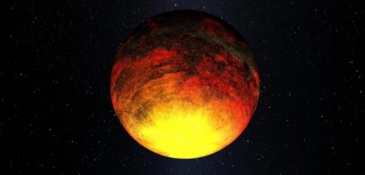 Nově objevená exoplaneta Kepler-10 b v představách malíře.