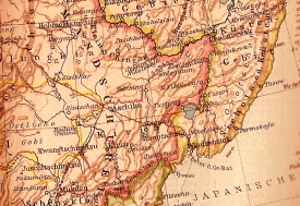 Německá mapa čínského Mandžuska z roku 1911.