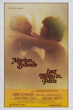 Plakát ke slavnému filmu. Poslední tango v Paříži.