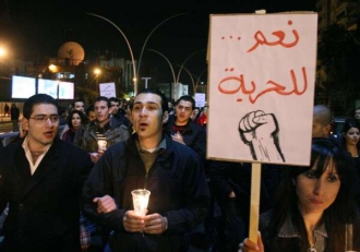 Protest v Damašku těchto dnů. Ale jen tryzna za oběti demonstrací v Egyptě.
