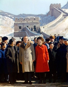 Richard Nixon v Číně i s manželkou.