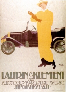 Další dobová reklama na vozy Laurin & Klement z doby kolem roku 1911. 