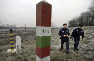 Na maďarsko-ukrajinské hranici.