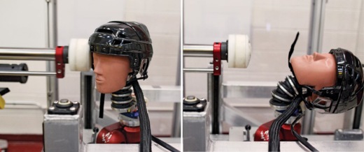 Speciální zařízení pro simulaci nárazů do hlavy.