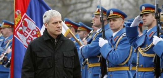 Srbský perzident Boris Tadić o státním svátku 14. února 2011.