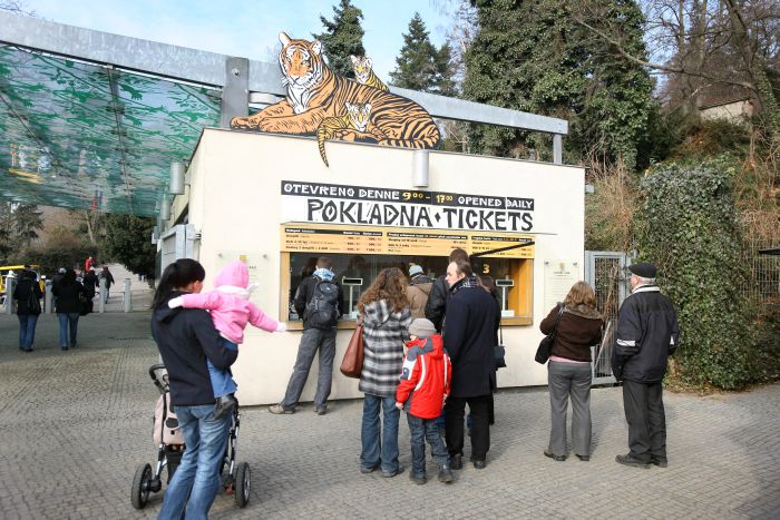 Křest žirafího mláděte přilákal do pavilonu Africký dům řadu návštěvníků.