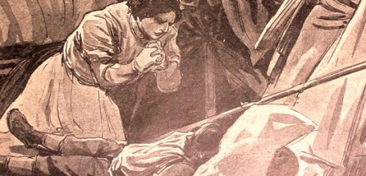 Pláč matky nad tragicky zesnulým dítětem. Takto roku 1911 ilustroval černou kroniku Pražský ilustrovaný kurýr.