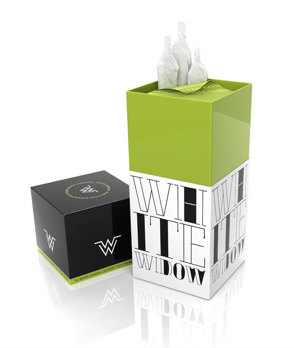 Krabičky zdobí logo W - jako White Widow.