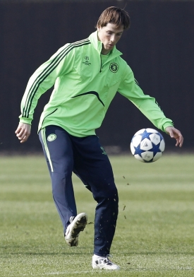 Fernando Torres na tréninku Chelsea.