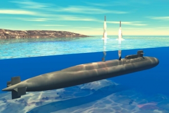 Střely Tomahawk odpalované z ponorky USA (grafika).