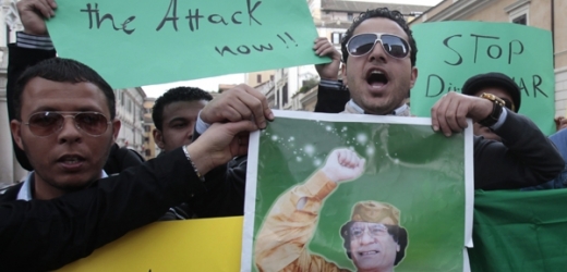 Kaddáfího přívrženci.