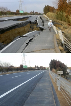 Zničená silnice je po šesti dnech doslova vyměněná.