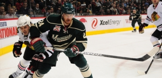 Martin Havlát (v zeleném), jedna z největších českých hvězd NHL současnosti.