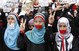 Jemenky protestují proti prezidentu Sálihovi.