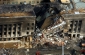 Letecký snímek Pentagonu ukazuje některé škody způsobené útokem teroristů na Pentagon 11. září 2001. Teroristický útok způsobil rozsáhlé škody na západním průčelí budovy.