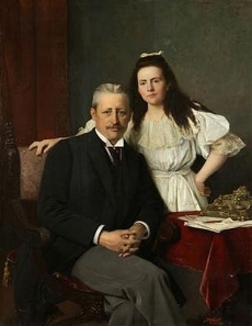 Václav Brožík: Portrét hraběte Selderna s dcerou.