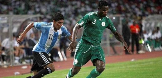Snímek ze zápasu Argentiny s Nigérií.