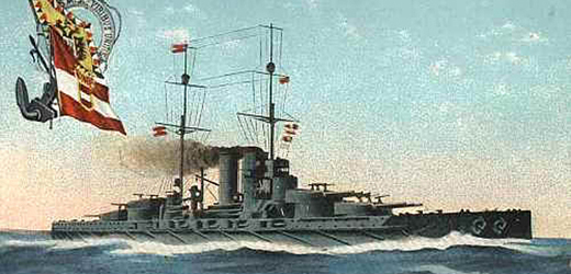 Válečný dreadnought Viribus Unitis. 
