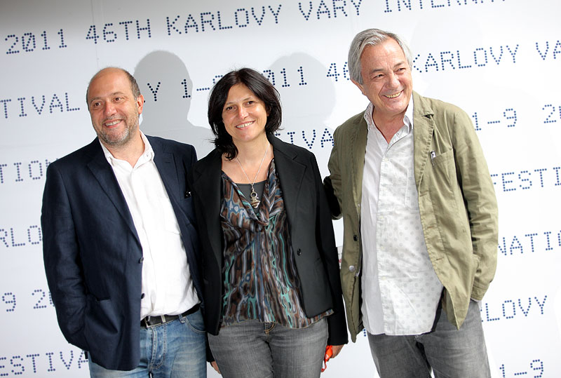 Režisér Andrea Malaioli (vlevo) uvedl spolu se svým týmem film Malý klenot.