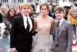 Představitelé hlavních rolí Rona, Hermiony a Harryho(zprava) Rupert Grint, Emma Watsonová a Daniel Radcliffe