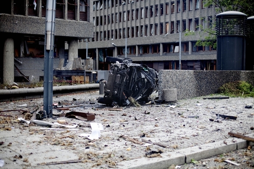 Exploze poničila několik vládních budov včetně sídla norského premiéra (Foto: ČTK/AP).