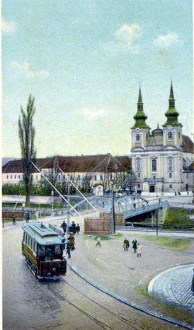 Kostel v Brně-Zábrdovicích, který 23. 7. 1911 málem shořel při požáru nedaleké továrny na plsť.