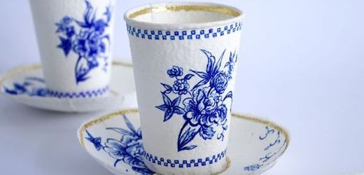 Rebecca Wilsonová navrhla elegantní sadu papírového nádobí.