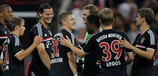 Radost hráčů Bayernu Mnichov.