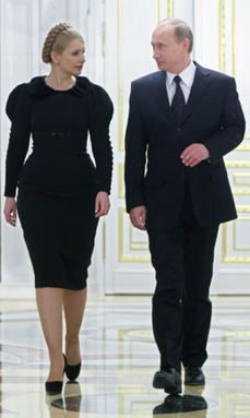 Podle Ruska byla dohoda v pořádku. Tymošenková s Putinem v roce 2009.