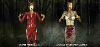 Zombie Sarah Palinová a Zombie Michelle Bachmannová.
