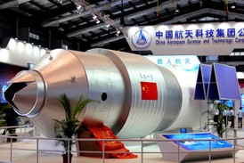 Maketa modulu Tchien-kung 1, kterou Čína už před časem představila veřejnosti.